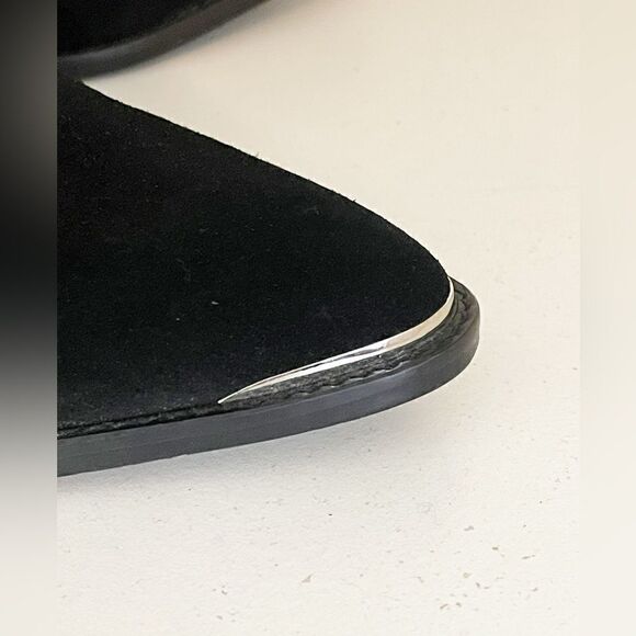 Zadig and Voltaire black suede tall cowboy harness boots French 40/US 9 - Picture 7 of 15